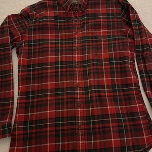 Eddie Bauer Red and Black Plaid Button Down Shirt